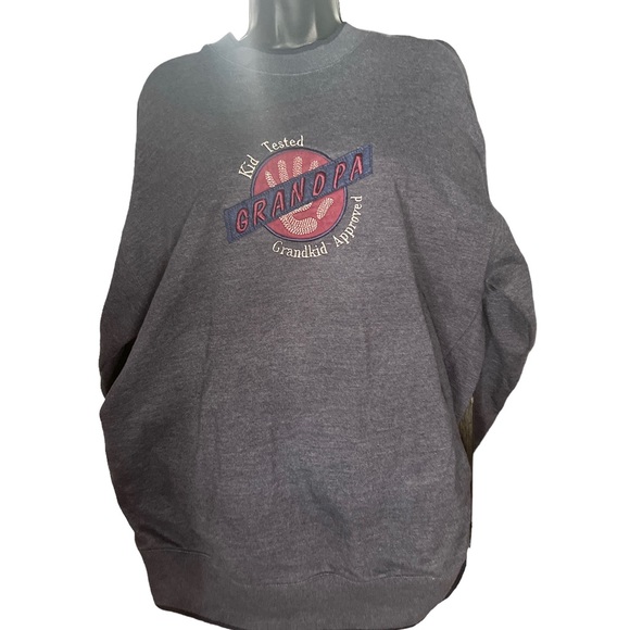 ‘Kid Tested Grandkid Approved Grandpa’ Vintage Crewneck Size XL - Picture 1 of 10
